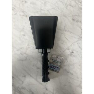 Large Black Metal Cowbell w/ Rubber Grip Handle Sports Noise Maker